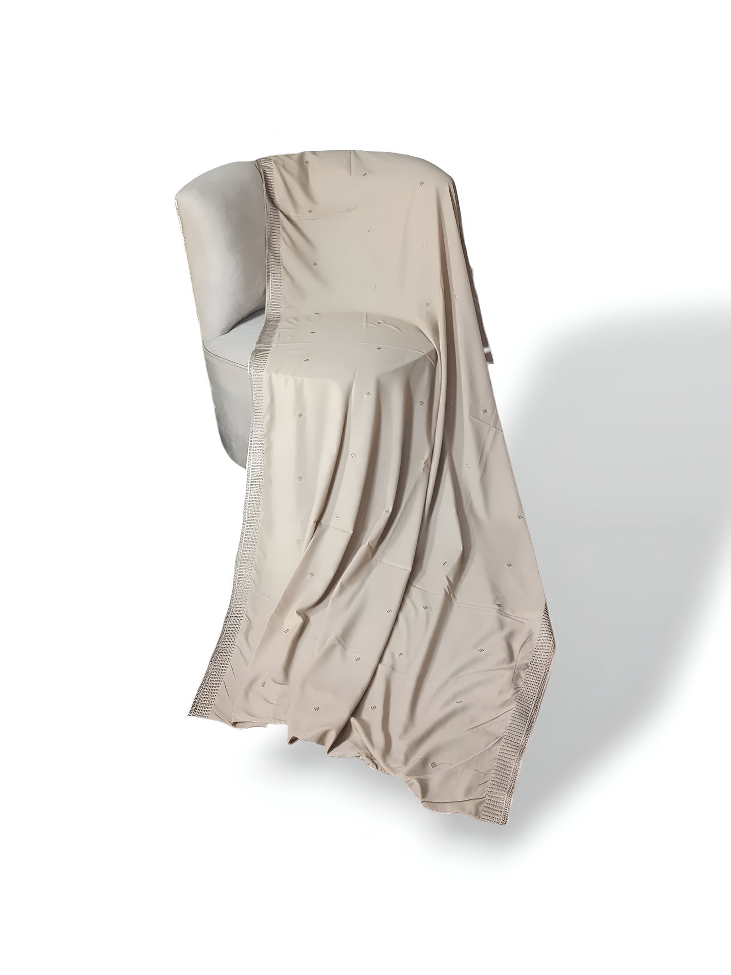 Stone Candle-Edged Swiss Shawl with Same-Color Thread