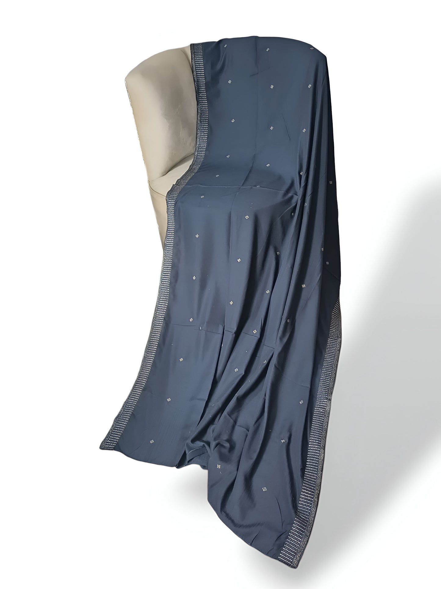 Stone Candle-Edged Swiss Shawl with Same-Color Thread