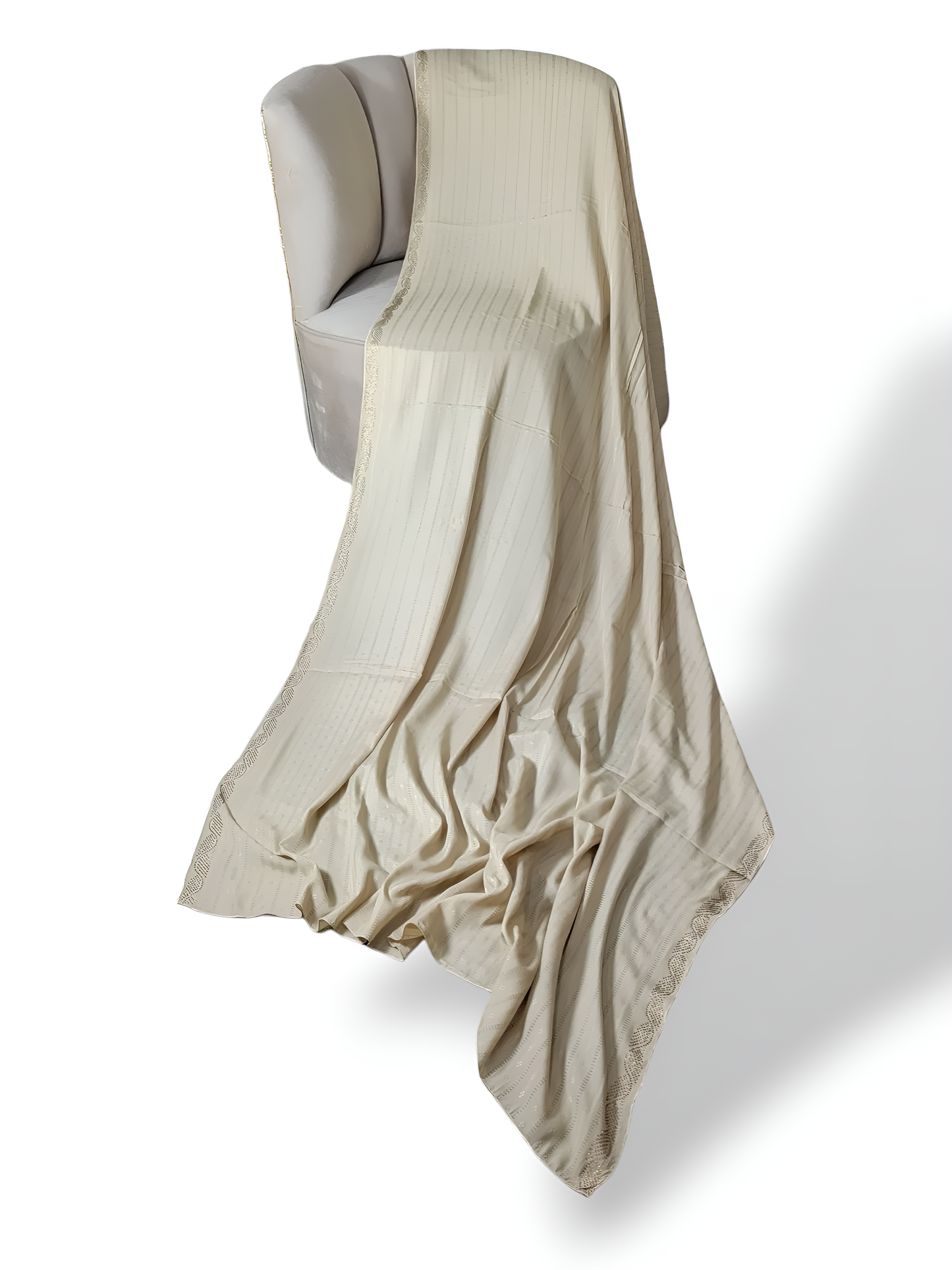 Stone Border Swiss Tarkashi Shawl Premium Fabric
