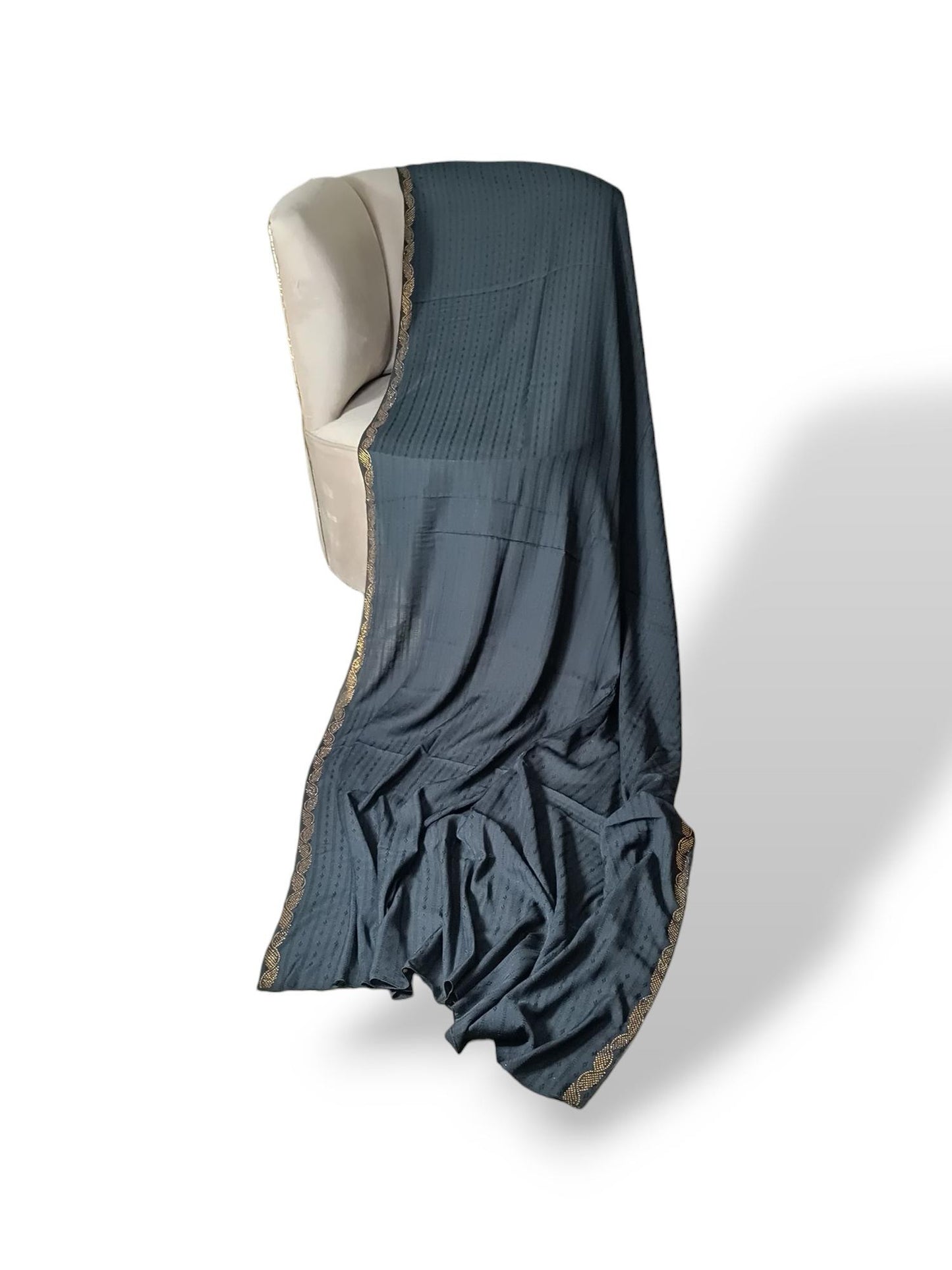 Stone Border Swiss Tarkashi Shawl Premium Fabric